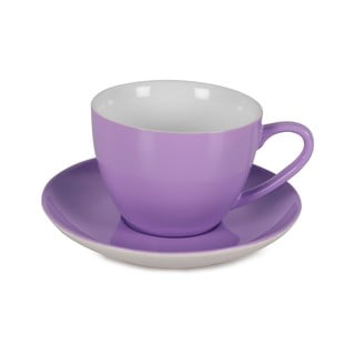 Efrasia 6 db-os lila porcelán csésze és csészealj szett, 200 ml