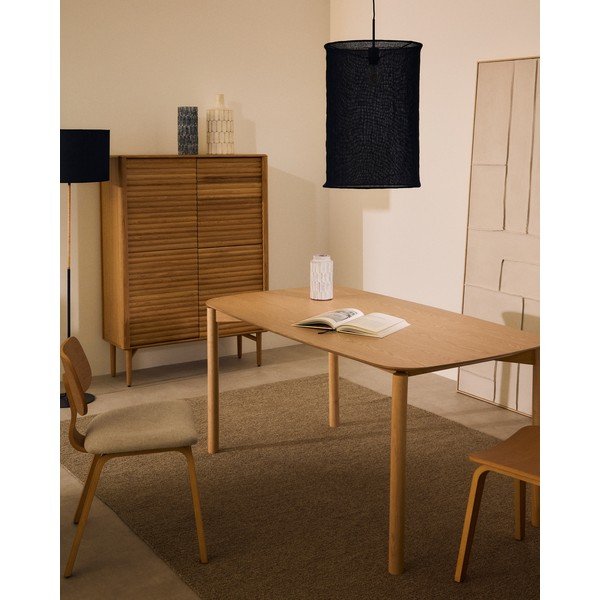 Étkezőasztal kőrisfa dekorral 90x160 cm Indara – Kave Home-image-2