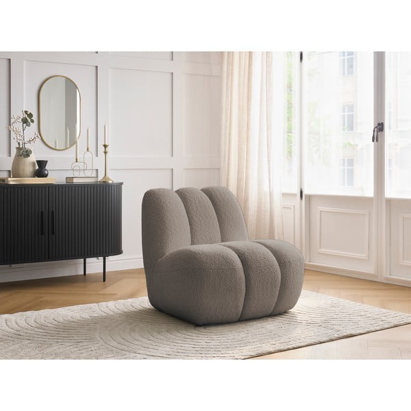 Szürkésbarna buklé fotel Janissaire – Bobochic Paris-image-1