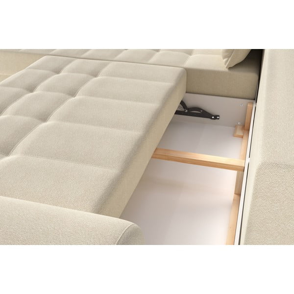 Krémszínű kinyitható sarokkanapé (bal oldali) Balitco – Ropez-image-1