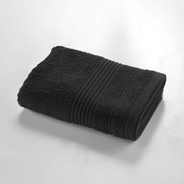 Fekete frottír pamut törölköző 50x90 cm Tendresse – douceur d'intérieur