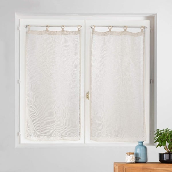 Bézs fényáteresztő függöny szett 2 db-os 60x120 cm Minalisa – douceur d'intérieur-image-1