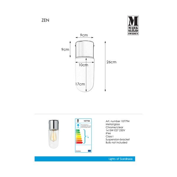 Zen Ceiling Chrome Clear mennyezeti lámpa - Markslöjd-image-2