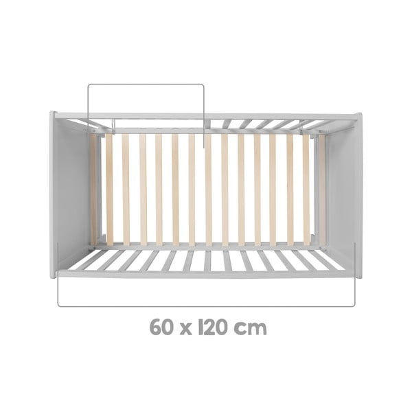 Szürke-szürkésbarna babaágy 60x120 cm Hamburg – Roba-image-3