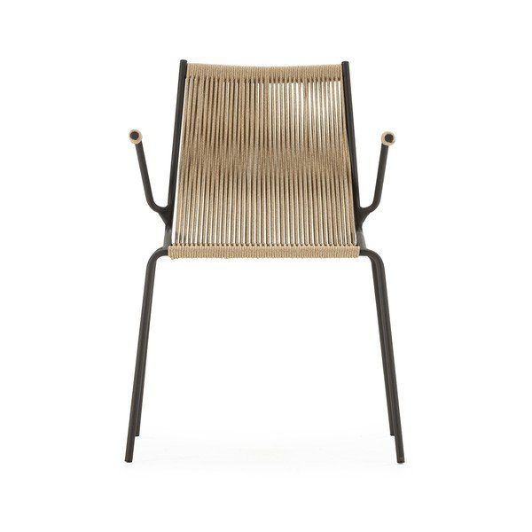 Bézs fém karfás-rakásolható étkezőszék szett 2 db-os Emily – Marckeric-image-4