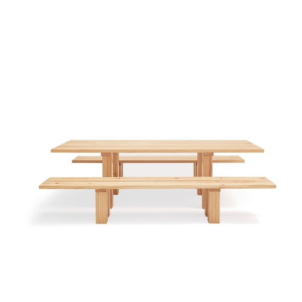 Étkezőasztal borovi fenyő asztallappal 100x260 cm Banda – Teulat-image-4