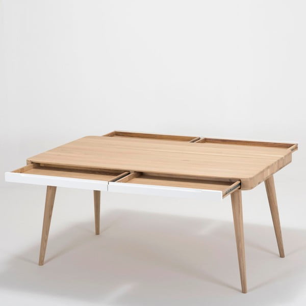 Ena Two tölgyfa étkezőasztal, 140 x 90 cm - Gazzda-image-3