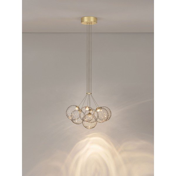 Sárgaréz színű üveg LED dimmelhető függőlámpa ø 42 cm Blazik – Nova Luce-image-2