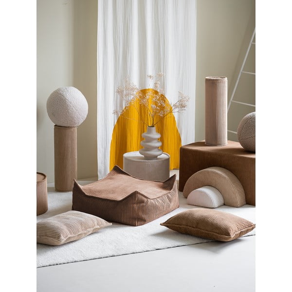 Barna kordbársony gyerek babzsákfotel Square – Wigiwama-image-3