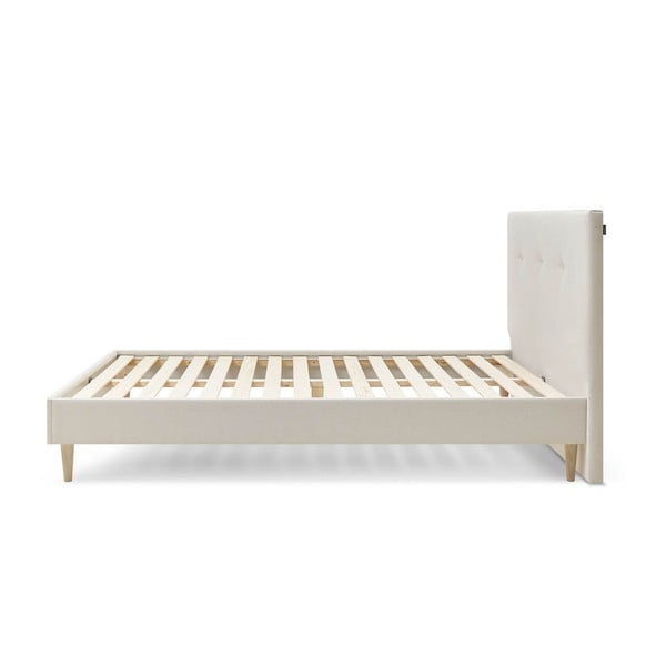 Bézs kárpitozott franciaágy ágyráccsal 160x200 cm Tory – Bobochic Paris-image-2