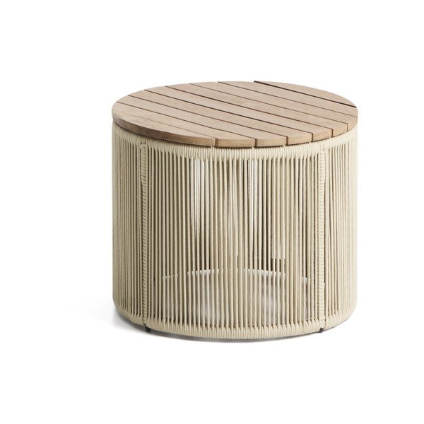 Kerek kerti dohányzóasztal akácfa asztallappal ø 60 cm Dandara – Kave Home-image-4