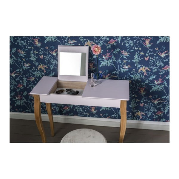 Dressing Table fehér fésülködőasztal tükörrel, hosszúság 105 cm - Ragaba-image-2