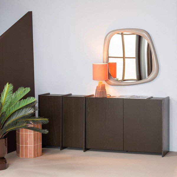 Sötétbarna komód kőrisfa dekorral 200x85x44 cm Brock – WOOOD-image-1