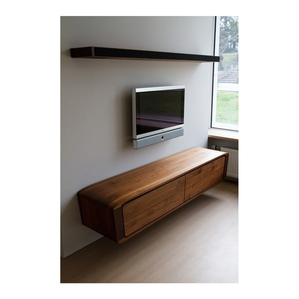 Hang tömör tölgyfa fali TV komód - Javorina-image-1