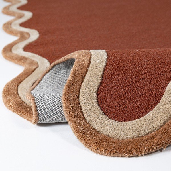 Terrakotta színű kézi szövésű gyapjúkeverék szőnyeg 120x170 cm Rivo Wool – Flair Rugs-image-2