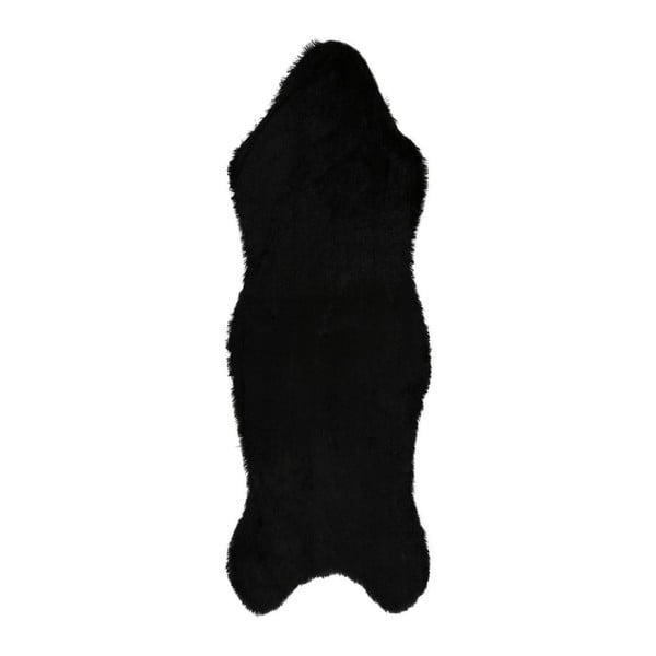 Pelus Black fekete műszőrme futószőnyeg, 75 x 200 cm