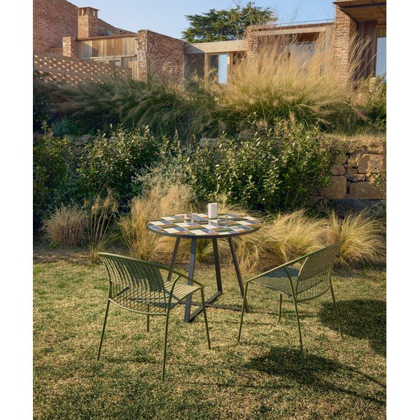 Kerek kerti étkezőasztal kerámia asztallappal ø 90 cm Tella – Kave Home-image-1