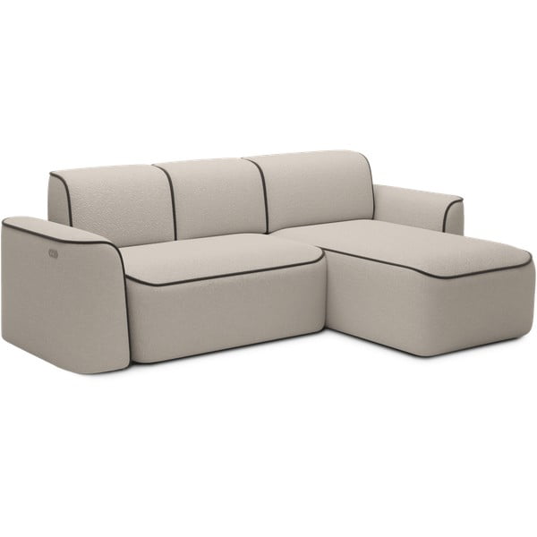 Bézs buklé sarokkanapé (jobb oldali-heverő résszel) Ume – ELTAP-image-2