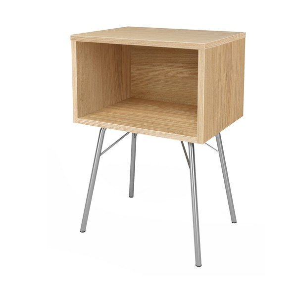 Natúr színű éjjeliszekrény tölgyfa dekorral Rayburn – Woodman-image-2