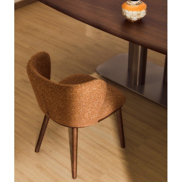 Terrakotta színű kárpitozott étkezőfotel Ciselia – Kave Home-image-1
