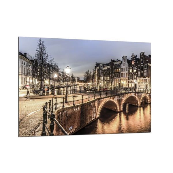 Glasspik Amsterdam City fali kép, 70 x 100 cm - Styler