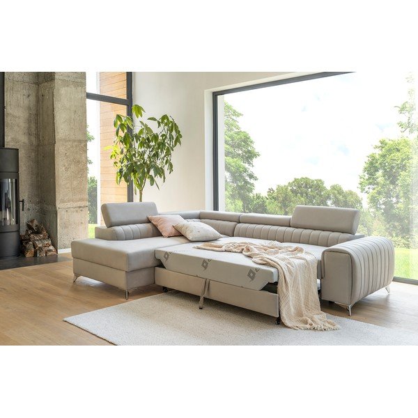 Sötétszürke bársony kinyitható-tárolóhelyes sarokkanapé (jobb oldali-L alakú) Laurence – ELTAP-image-3