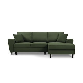 Moghan zöld kordbársony kinyitható kanapé, jobb oldali - Micadoni Home