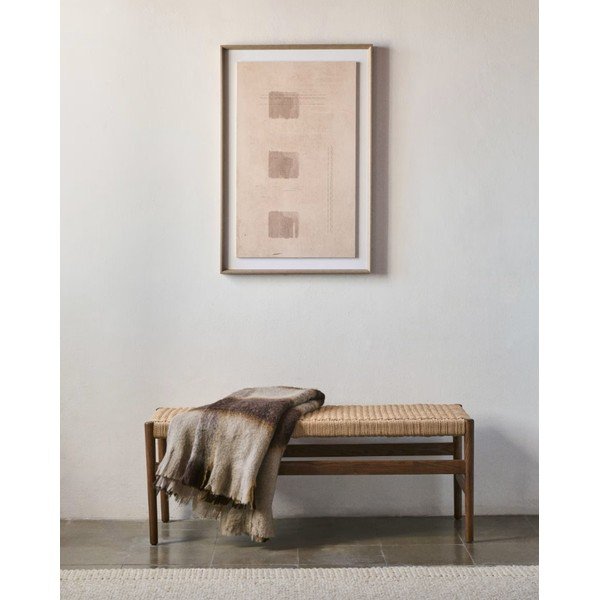 Barna-natúr színű pad Zaide – Kave Home-image-1