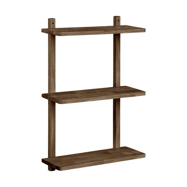 Sötétbarna többszintes tölgyfa fali polc 50 cm Townsville – House Nordic