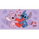 Lila pamut gyerek fürdőlepedő 70x140 cm Lilo and Stitch "Kiss" – Jerry Fabrics