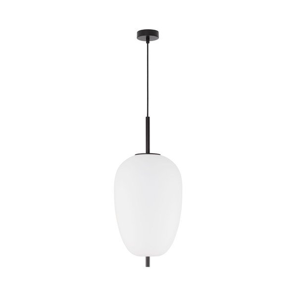 Fehér-fekete üveg függőlámpa ø 27 cm Lato – Nova Luce