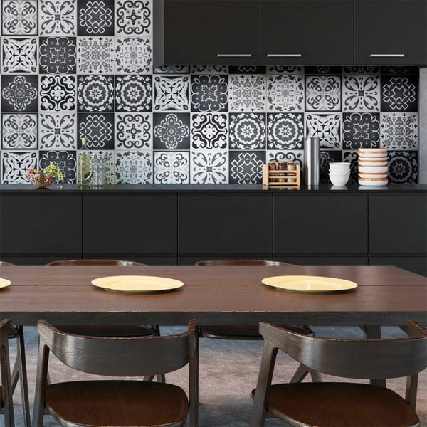 Wall Decals Tiles Gray Cement Rimini 12 db-os falmatrica szett, 15 x 15 cm - Ambiance