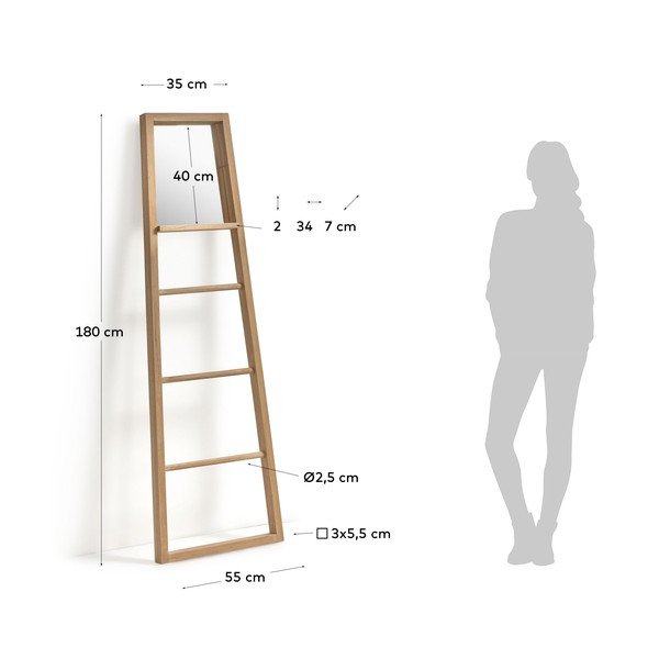 Flavina dekorációs létra mahagóni fából - Kave Home-image-3