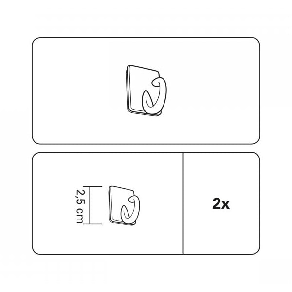 Öntapadós akasztó készlet vitrázs rúdhoz 2 db-os - Gardinia-image-1