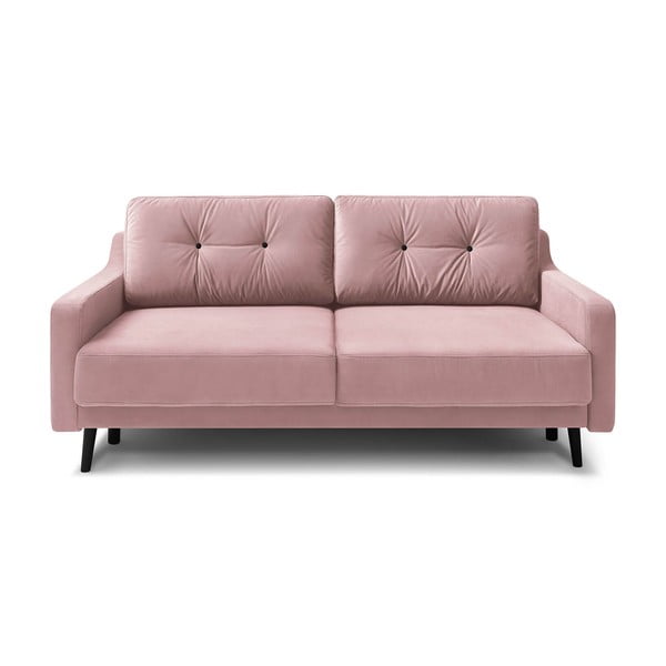 Torp világos rózsaszín kinyitható bársony kanapé - Bobochic Paris