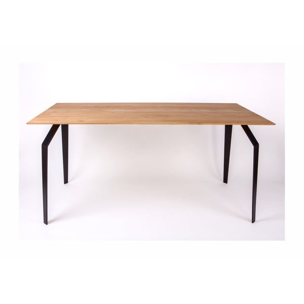 Étkezőasztal fa asztallappal és acél szerkezettel, 140 x 90 cm - Nørdifra