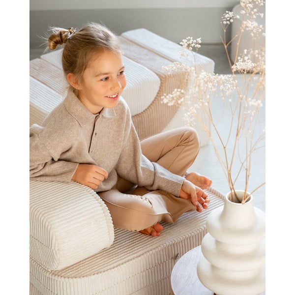 Krémszínű kordbársony gyerek fotel Flip – Wigiwama-image-4