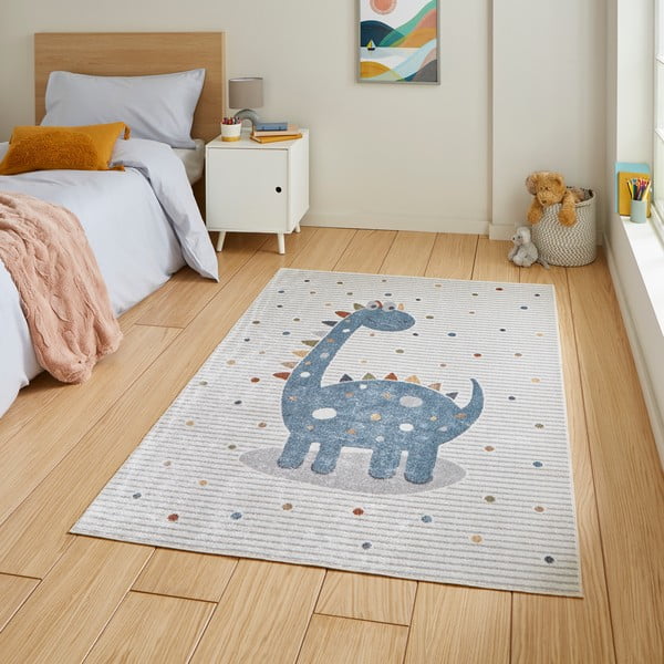 Kék-világosszürke gyerek szőnyeg 120x170 cm Vida Kids Dinosaur – Think Rugs-image-1