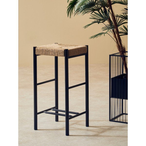 Fekete-natúr színű bükkfa bárszék (ülésmagasság 72 cm) Bandar – Premier Housewares-image-1