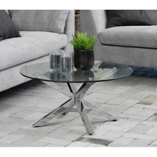 Kerek ezüstszínű dohányzóasztal ø 82 cm Heaven - Actona-image-1