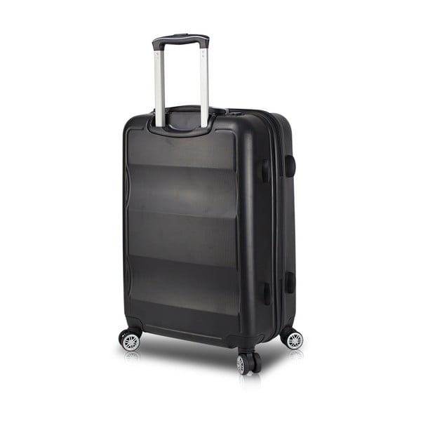 COLORS LASSO Pilot Suitcase fekete görgős bőrönd USB csatlakozóval - My Valice