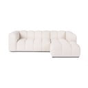 Krémszínű bársony sarokkanapé (jobb oldali-heverő résszel) Cube – Bonami Selection