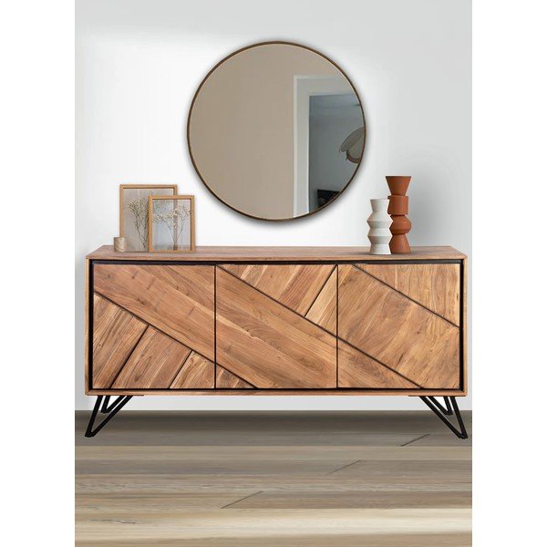 Natúr színű akácfa komód 150x76x40 cm Ambala – Interia Home & Living-image-1