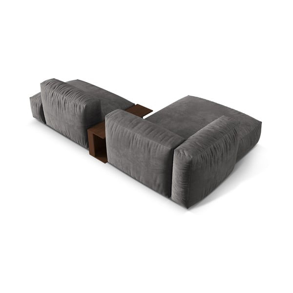 Szürke bársony moduláris sarokkanapé (bal oldali-heverő résszel) Martina – Micadoni -image-3