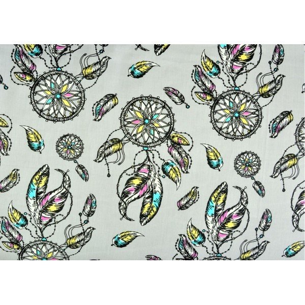 Világosszürke kétszemélyes-hosszabbított pamut-szatén ágyneműhuzat 200x220 cm Dreamcatcher -image-1
