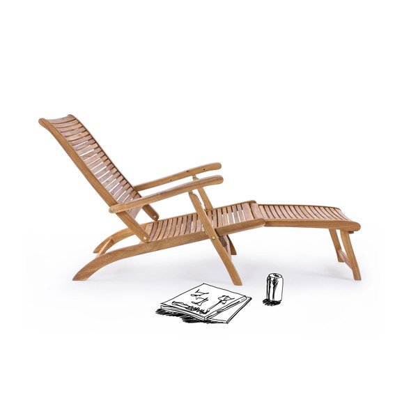 Natúr színű tömörfa kerti napozóágy Noemi – Bizzotto-image-2
