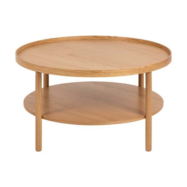 Natúr színű kerek dohányzóasztal tölgyfa dekorral ø 80 cm Banbury – Actona-image-4