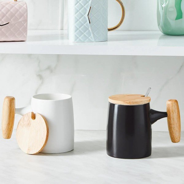 Fekete porcelán bögre 0.4 l Knight – Hermia-image-1