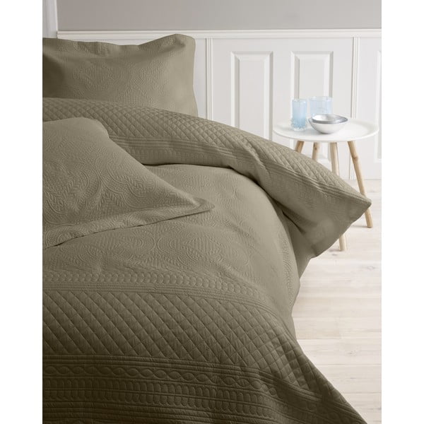 Charlene barna mikroperkál ágytakaró két párnahuzattal, 260 x 250 cm - Sleeptime