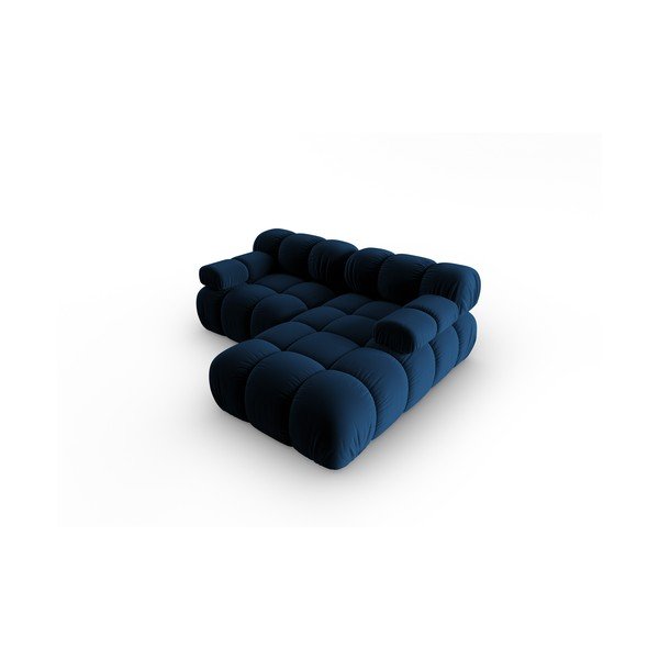 Kék bársony sarokkanapé (jobb oldali) Bellis – Micadoni Home-image-4
